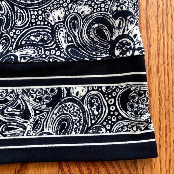 MICHAEL KORS Paisley Print Border Trim Blue Dress Size Women's Size S NWT - Picture 8 of 12